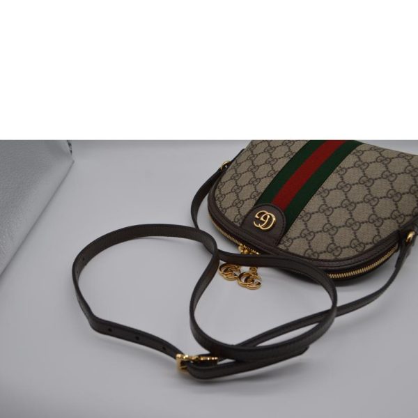 86780 3 Gucci Offdia GG Supreme Sherry Line Leather Shoulder