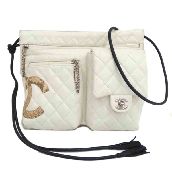 86822 1 Chanel Cambon Line Shoulder Bag White