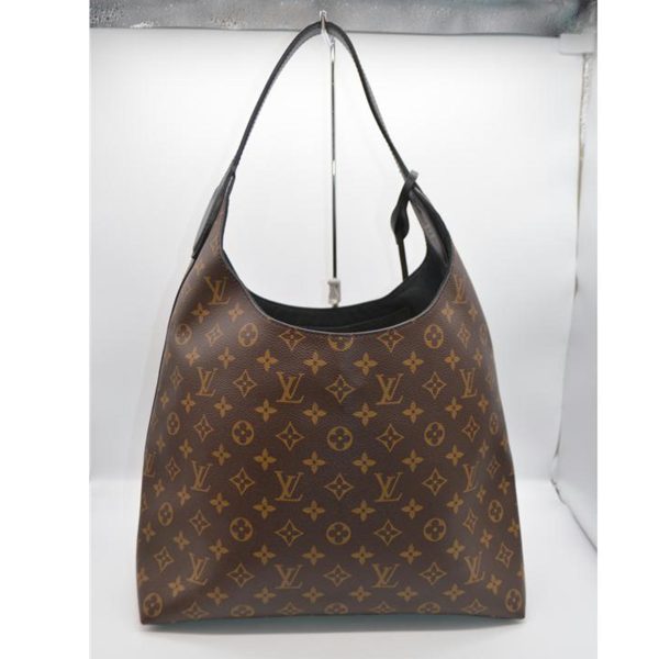 86885 2 Louis Vuitton Flower Hobo Monogram Handbag Brown