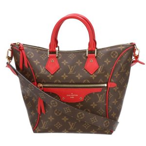 86984 1 Louis Vuitton Monogram Sac Plat PM Shoulder Bag 2WAY Brown