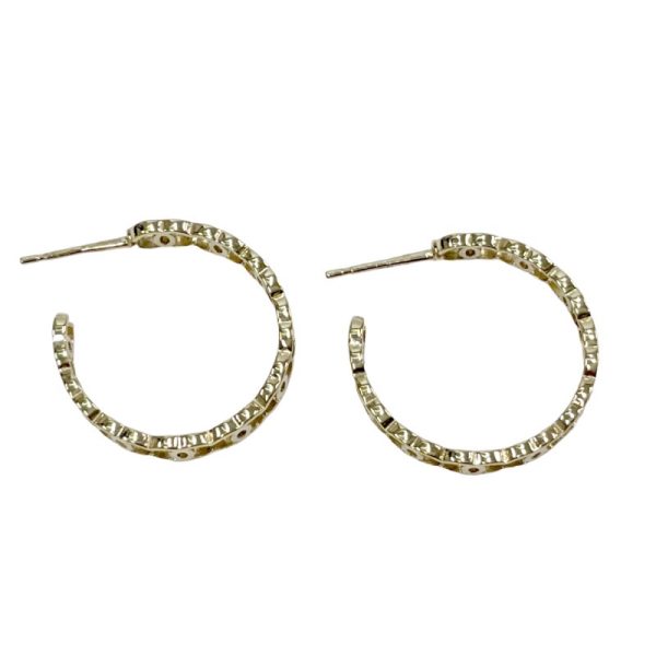 8849 1 Chanel Coco Mark Hoop Earrings Gold