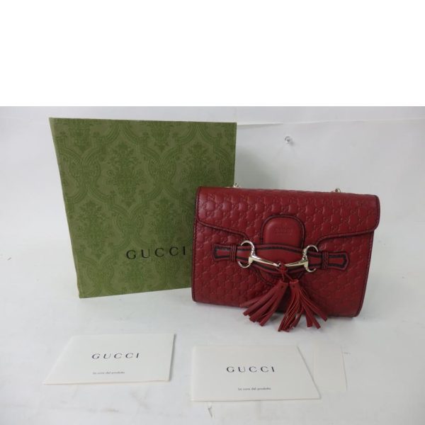 89450 1 Gucci Micro Gucci Shima Horsebit Emily Chain Shoulder Bag Black