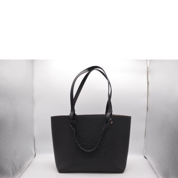 89542 Loewe Anagram Leather Small Tote Bag Noir