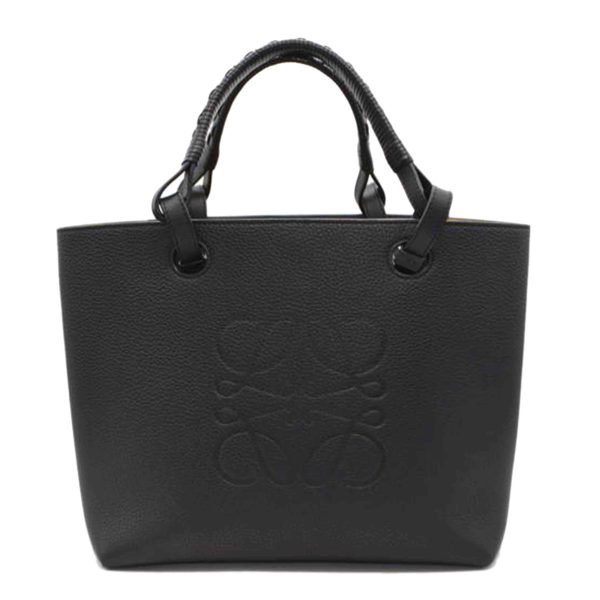 89542 1 Loewe Anagram Leather Small Tote Bag Noir