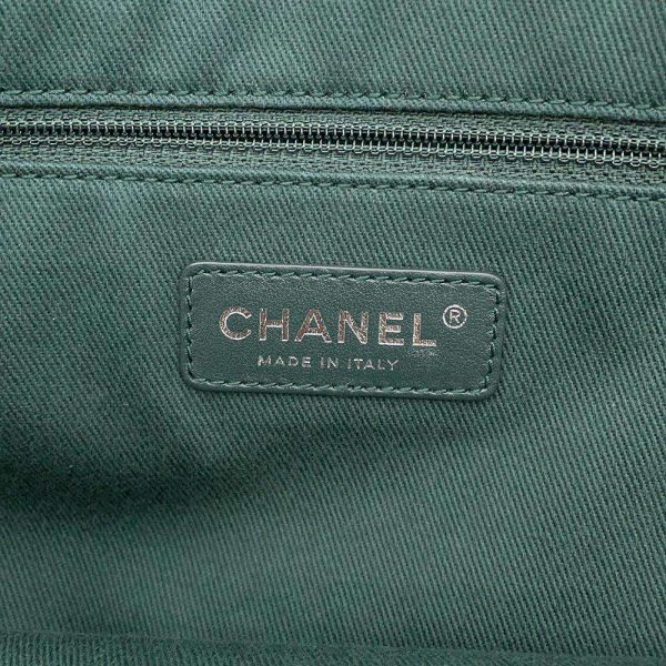 8976994 13 Chanel Deauville Line Logo Mouton Bag Green