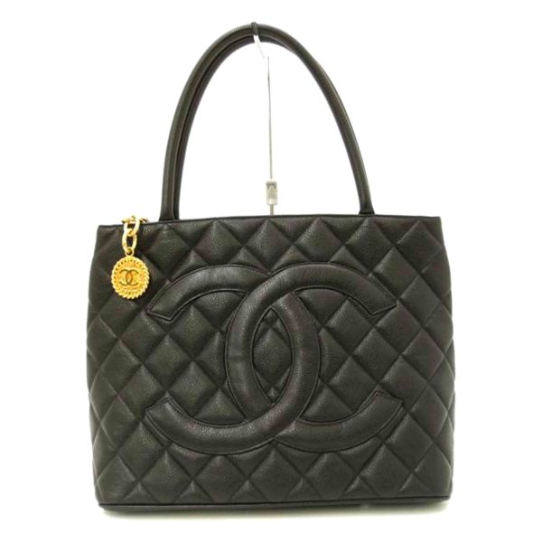 89852 1 Chanel Caviar Skin Reprint Tote Bag Black