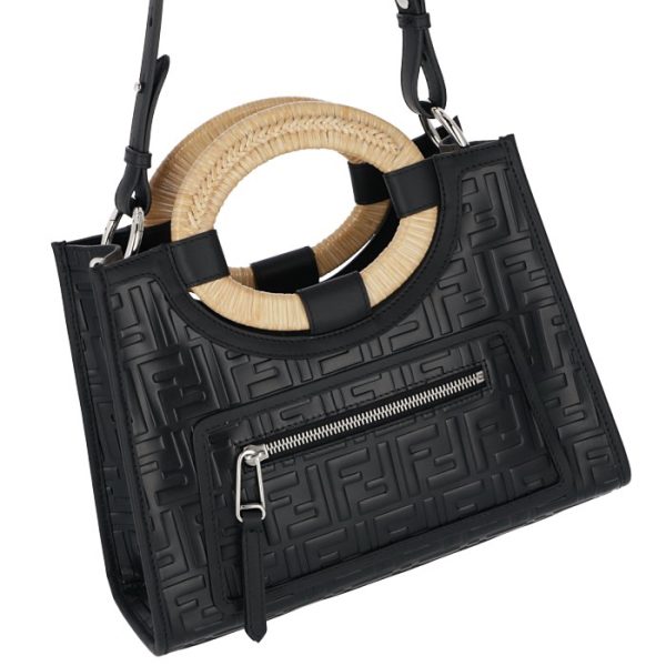 8bh353a3v8f0gxn Fendi Runaway Shopper FF Logo Black