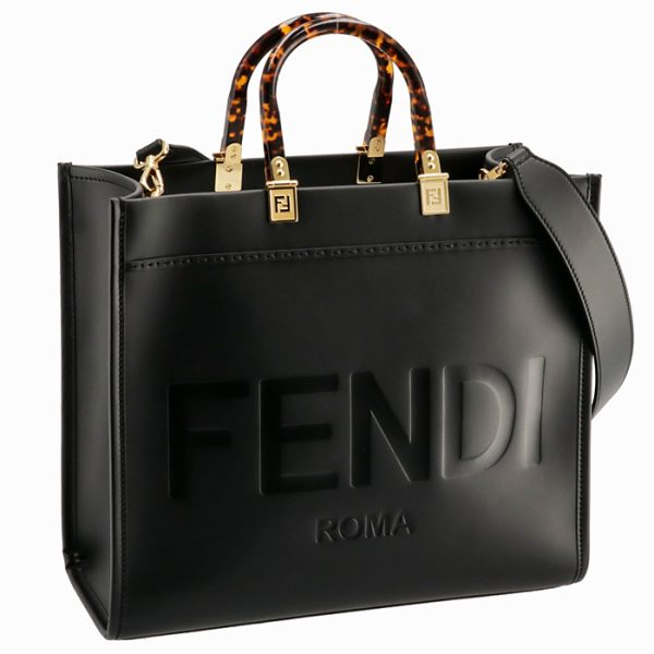 8bh386abvlf0kur Fendi Sunshine Roma Tote Bag Black