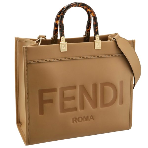 8bh386abvlf15kr Fendi Sunshine Roma Tote Bag Brown