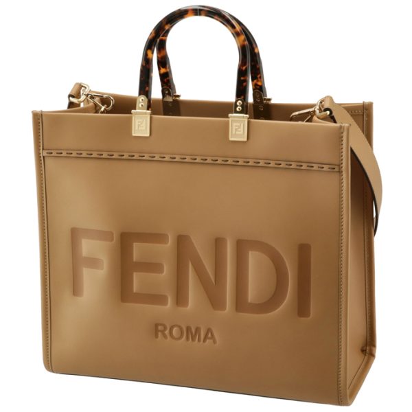 8bh386abvlf15kr 1 Fendi Sunshine Roma Tote Bag Brown