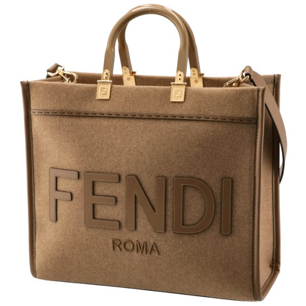 8bh386ahj9f1f1t 1 Fendi Sunshine Flannel Roma Tote Bag Camel