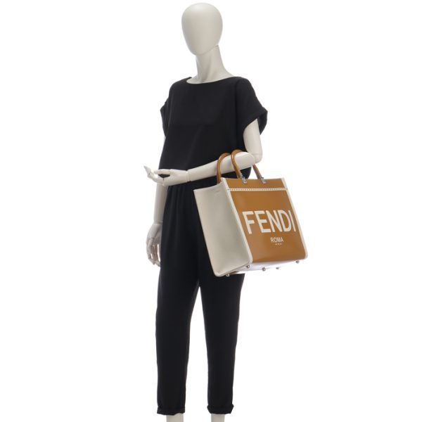 8bh386ant7 7 Fendi Sunshine Medium Roma Patent Tote Bag Brown