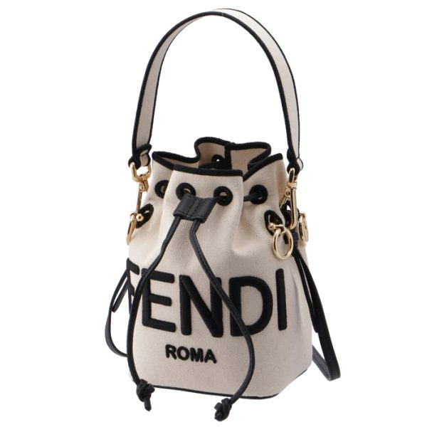 8bs010ad6tf1bzx 1 Fendi Montresor Canvas Bucket Bag Ivory