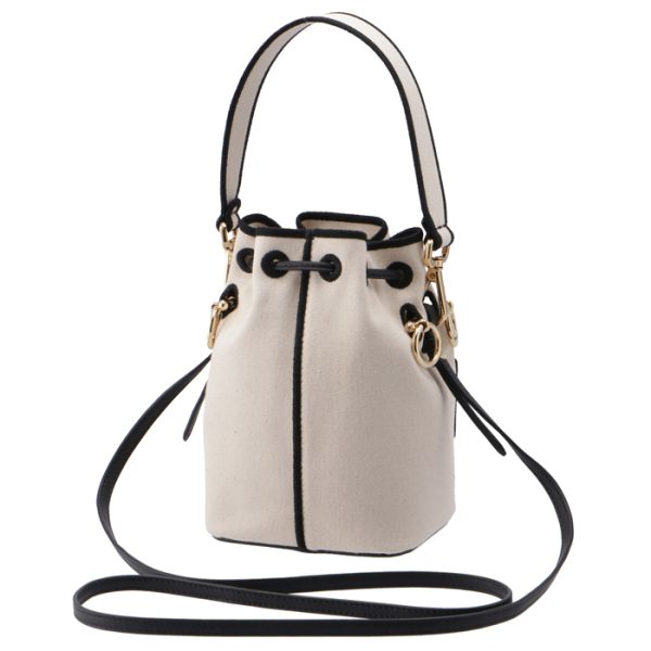 8bs010ad6tf1bzx 2 Fendi Montresor Canvas Bucket Bag Ivory