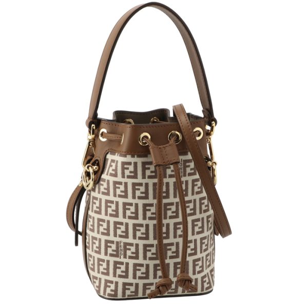 8bs010arbnf1nxb Fendi Montresor Small FF Logo Fabric Crossbody Bag Brown