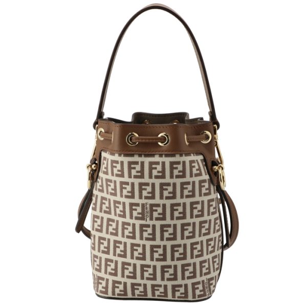 8bs010arbnf1nxb 2 Fendi Montresor Small FF Logo Fabric Crossbody Bag Brown