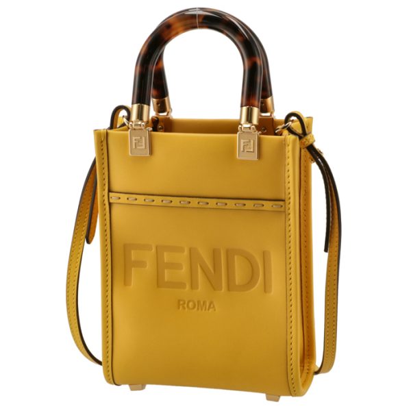 8bs051abvlf192e 1 Fendi Sunshine Shopper Mini Shoulder Bag Yellow