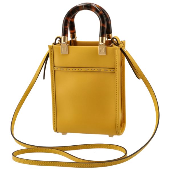 8bs051abvlf192e 2 Fendi Sunshine Shopper Mini Shoulder Bag Yellow