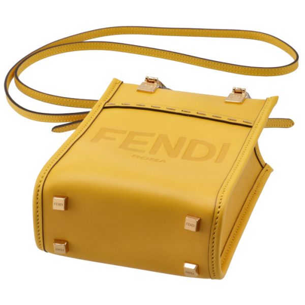 8bs051abvlf192e 3 Fendi Sunshine Shopper Mini Shoulder Bag Yellow