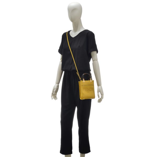 8bs051abvlf192e 6 Fendi Sunshine Shopper Mini Shoulder Bag Yellow