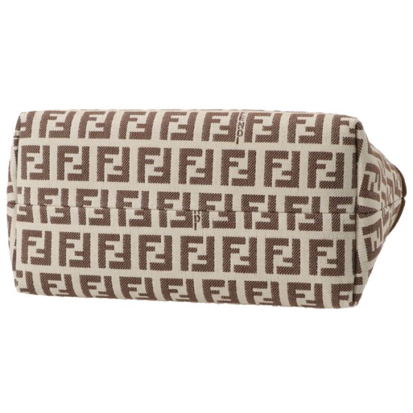 8bs067arbnf1nxb 3 Fendi By The Way FF Logo Fabric Boston Bag Brown