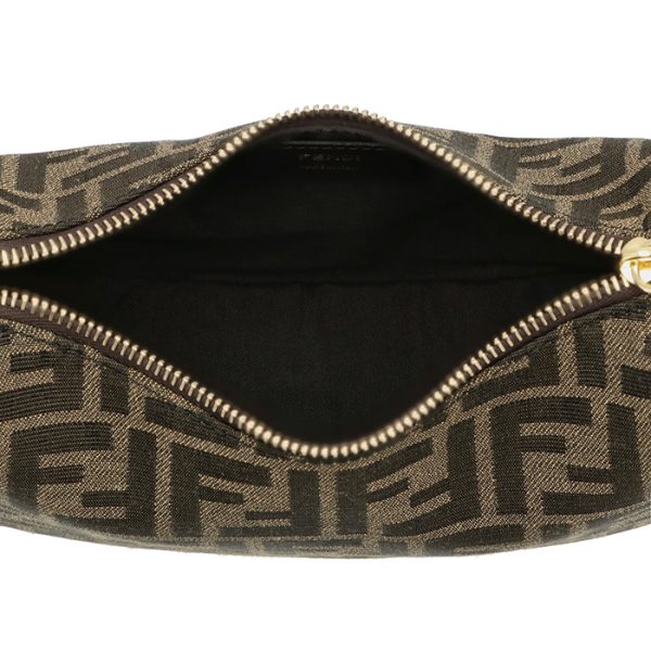 8bs081alp3f1mat 5 Fendi Graffiti FF Shoulder Half Moon Brown