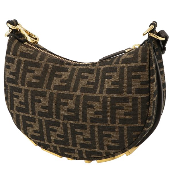 8bs081alp3f1mat 6 Fendi Graffiti Mini Hobo FF Jacquard Handbag Black