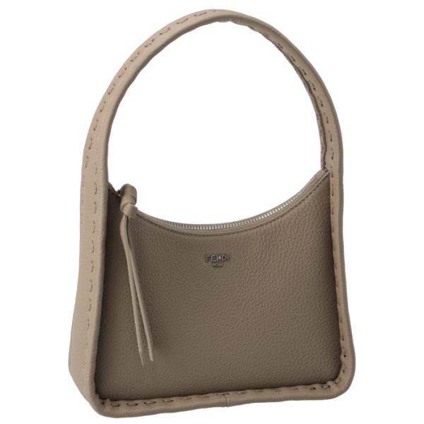 8bs094ant2f04y9 Fendi Fendessence Selleria Stitch Small Hobo Handbag Brown