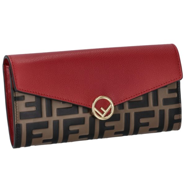 8m0251aaiif13vj Fendi F Is Fendi FF Logo Continental Wallet Red