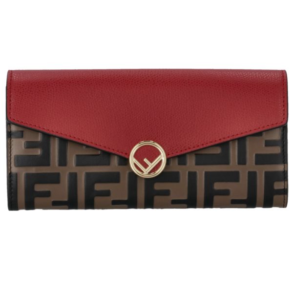 8m0251aaiif13vj 1 Fendi F Is Fendi FF Logo Continental Wallet Red