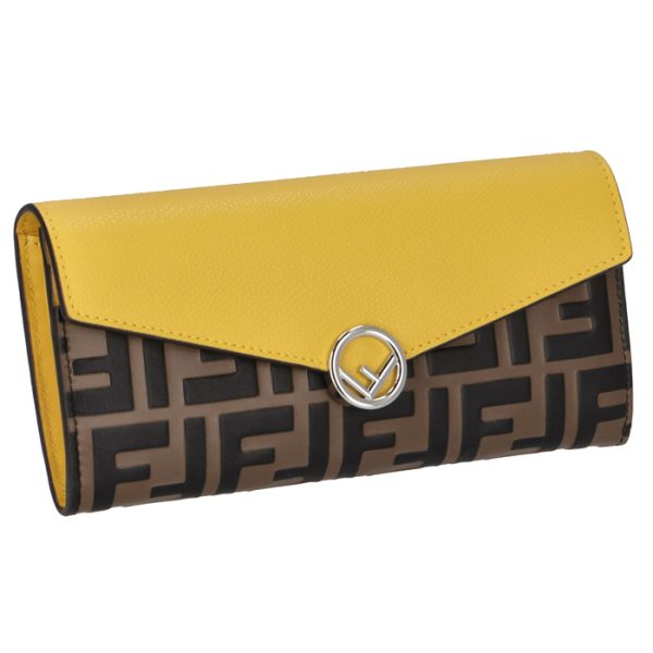 8m0251aaiif19da Fendi F Is Fendi FF Logo Continental Wallet Yellow