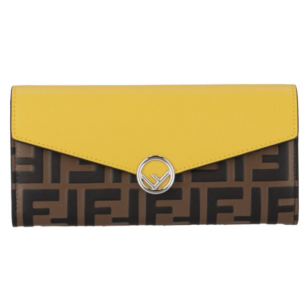 8m0251aaiif19da 1 Fendi F Is Fendi FF Logo Continental Wallet Yellow