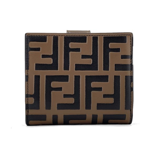 8m0386 aafm f13vk 02 Fendi Leather Wallet Bifold Compact F is Fendi Maya Brown Black