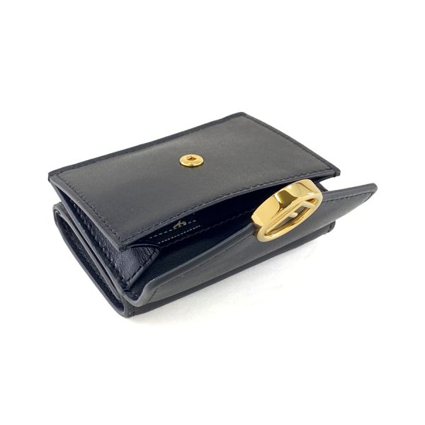 8m0395 a0kk f0kur 05 Fendi Leather Wallet Tri fold Compact Mini F is Fendi Black