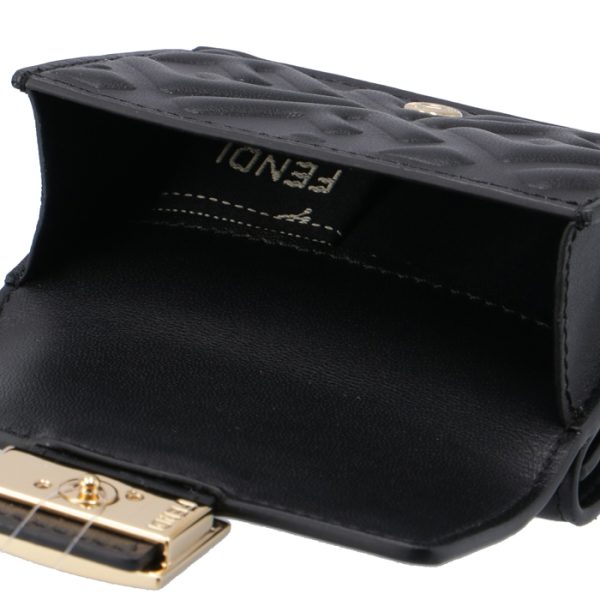 8m0395aajdf0kur 6 Fendi Baguette Trifold Mini Wallet Black