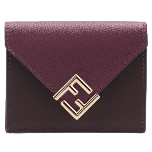 8m0480alv4 1 Fendi FF Diamond Trifold Mini Wallet Brown