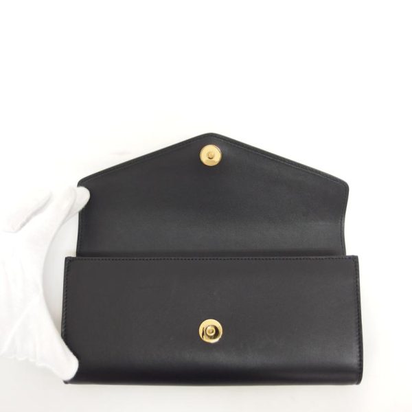 90063 4 Gucci Raja Broadway Leather Clutch Bag Black