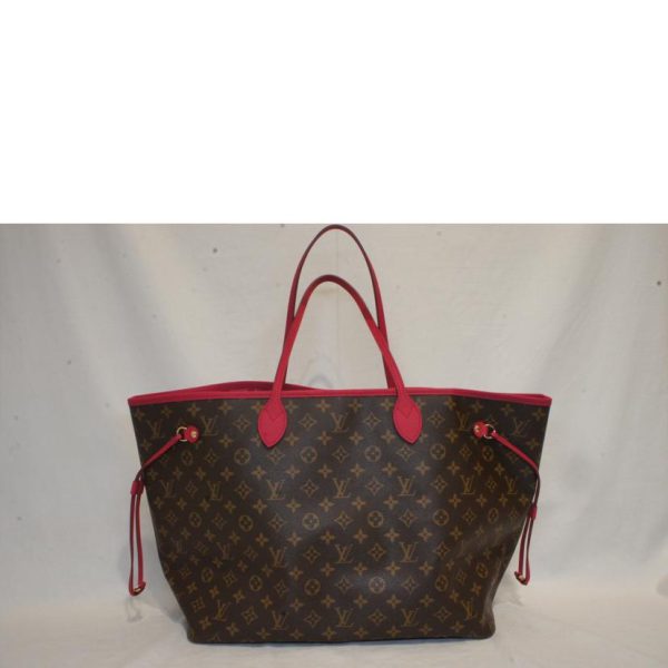 90230 2 Louis Vuitton Never Full GM Ikat Monogram Flower Bag Brown Pink