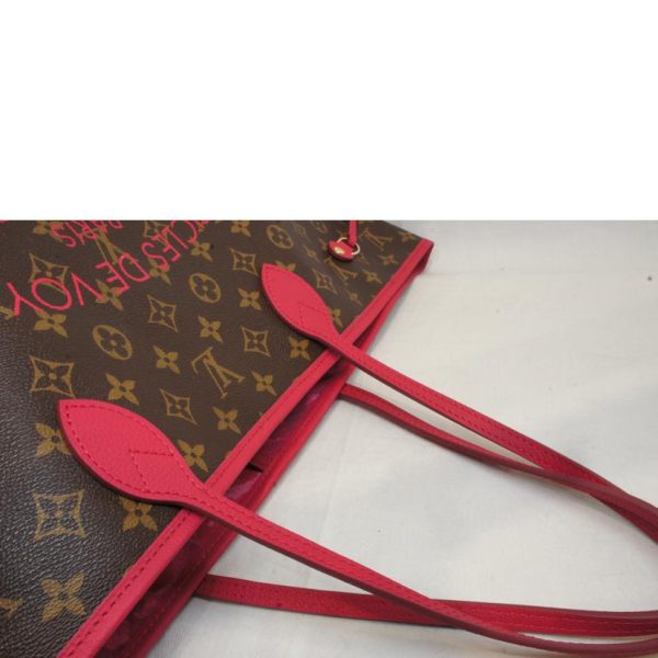 90230 4 Louis Vuitton Never Full GM Ikat Monogram Flower Bag Brown Pink