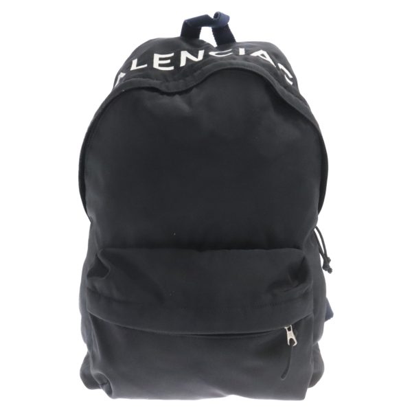 9024c090035 1 Balenciaga Logo Embroidery Backpack Canvas Black