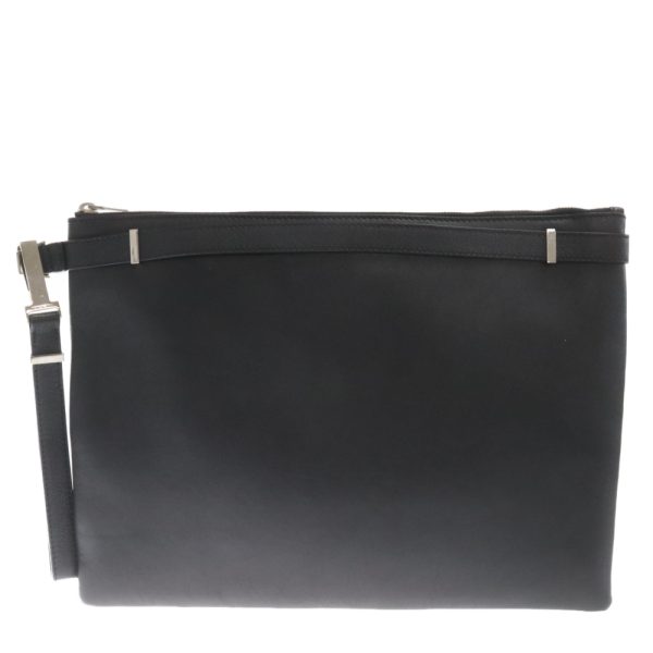 9024c100040 1 Balenciaga Philias Clip Clutch Bag Leather Black