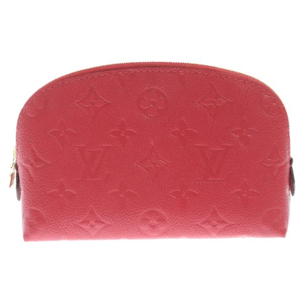 9024c220105 1 Louis Vuitton Monogram Empreinte Pochette Cosmetic Pouch Leather Red