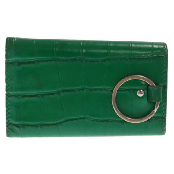 9024c230037 2 Balenciaga Paper Embossed Key Case Leather Green