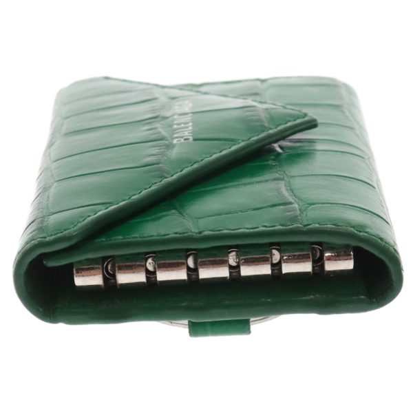 9024c230037 3 Balenciaga Paper Embossed Key Case Leather Green