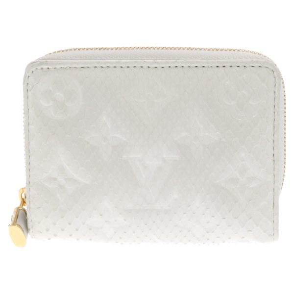 9024c240107 1 Louis Vuitton Python Zippy Coin Purse Wallet Leather White