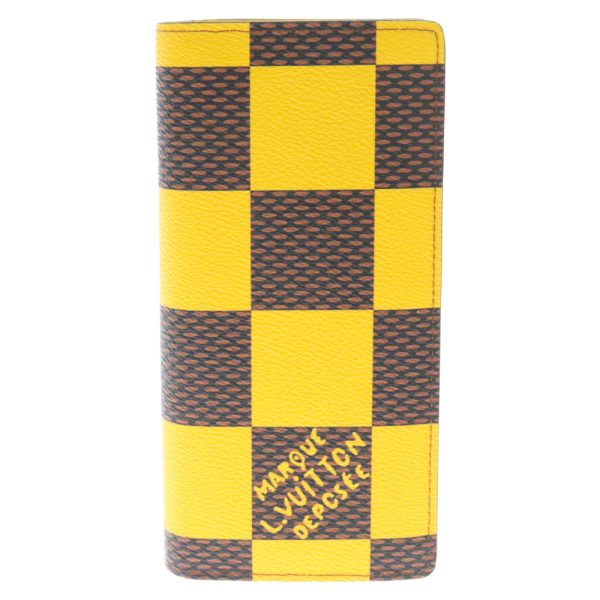 9024c240108 1 Louis Vuitton Damier Pop Portefeuille Brazza Nm Long Wallet Canvas Yellow