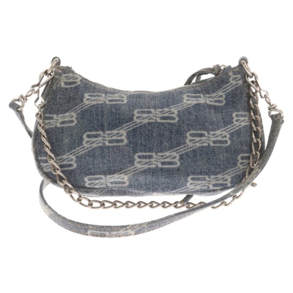 9024f030067 2 BALENCIAGA Le Cagole Mini Bb Chain Shoulder Bag Denim Blue