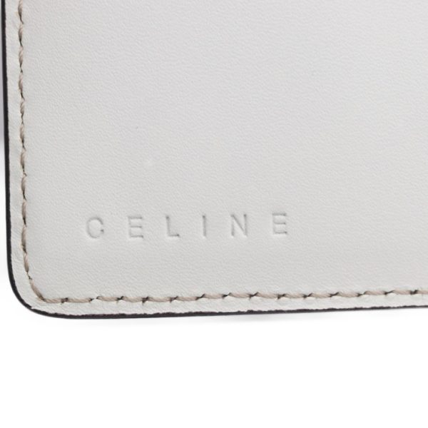 903043007074 01 8 Celine Macadam Pattern Leather Canvas Bifold Wallet Beige White