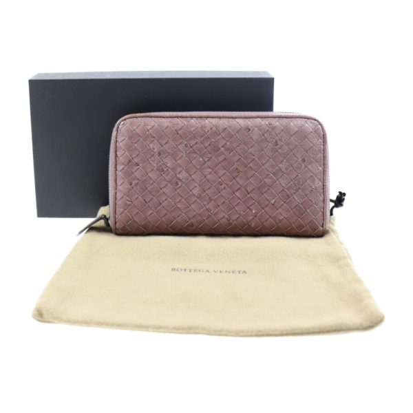 903123002009 7 Bottega Veneta Intrecciato Long Wallet Leather Ostrich Brown