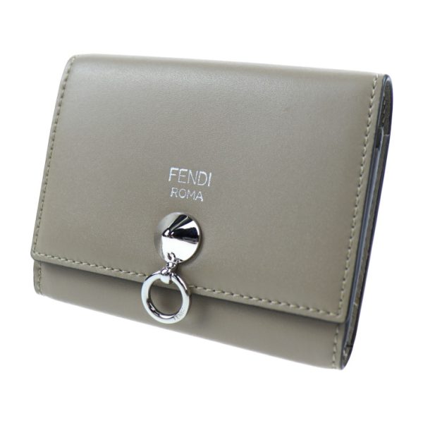 903123002019 2 Fendi Visaway Leather Card Case Gray